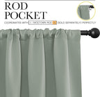 NICETOWN Window Curtains Blackout Drapes - Thermal Insulated Solid Rod Pocket Blackout Curtains/Draperies for Living Room (Greyish Green, One Pair, 42 by 36-Inch)