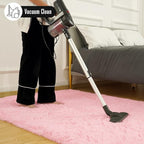 Amearea Premium Soft Area Rug 4x5.3 Feet, Pink Rugs for Living Room, Fluffy Carpet for Bedroom Nursery Playroom Teen Home Decor, Comfortable Indoor Furry Dorm Carpets, Pink
