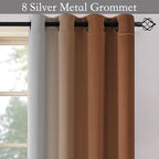 SimpleHome Ombre Room Darkening Curtains for Bedroom, Gradient Burnt Orange to Grey White Light Blocking Thermal Insulated Grommet Window Curtain/Drapes for Living Room,2 Panels, 52x63 inches Length