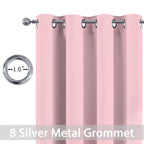 Yakamok Pink Room Darkening Curtains 84 inch Sliding Door Drapes