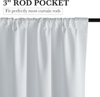 RYB HOME Short White 100% Blackout Curtains for Small Window
