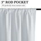 RYB HOME Short White 100% Blackout Curtains for Small Window