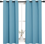 NICETOWN Thermal Insulated Curtains Blackout Draperies, Window Treatment Solid Grommet Room Darkening Drape Panels for Bedroom (Teal Blue, Set of 2, 34 by 45 inches Long)