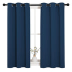 NICETOWN Bedroom Curtain Panels Blackout Draperies, Thermal Insulated Solid Grommet Blackout Curtains/Drapes (Moroccan Blue, 1 Pair, 34 by 45-inch)
