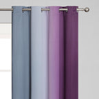 Purple and Grey Ombre Blackout Curtains for Bedroom 52Wx102L Inch 2 Panels