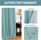 H.VERSAILTEX Blackout Curtain for Living Room Thermal Insulated Window Treatment Curtain Extra Long 84 inch Length Energy Saving Solid Grommet Top Blackout Drape, One Panel, Mineral Blue, 52"W x 84"L