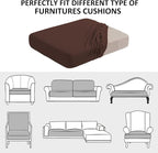 Water Repellent Sofa Seat Covers for Living Room 3 Seater Super Fit and Soft Flexibility with Elastic Bottom Couch Seat Coat (Sofa Cushion, Chocolate)