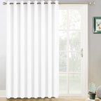 Yakamok Pure White Curtain for Living Room Sliding Glass Door Vertical Blind for Room Darkening Extra Wide Window Drapes Grommet Top Room Divider Panel for Bedroom/Patio 1 PC 100 x 96 Inch