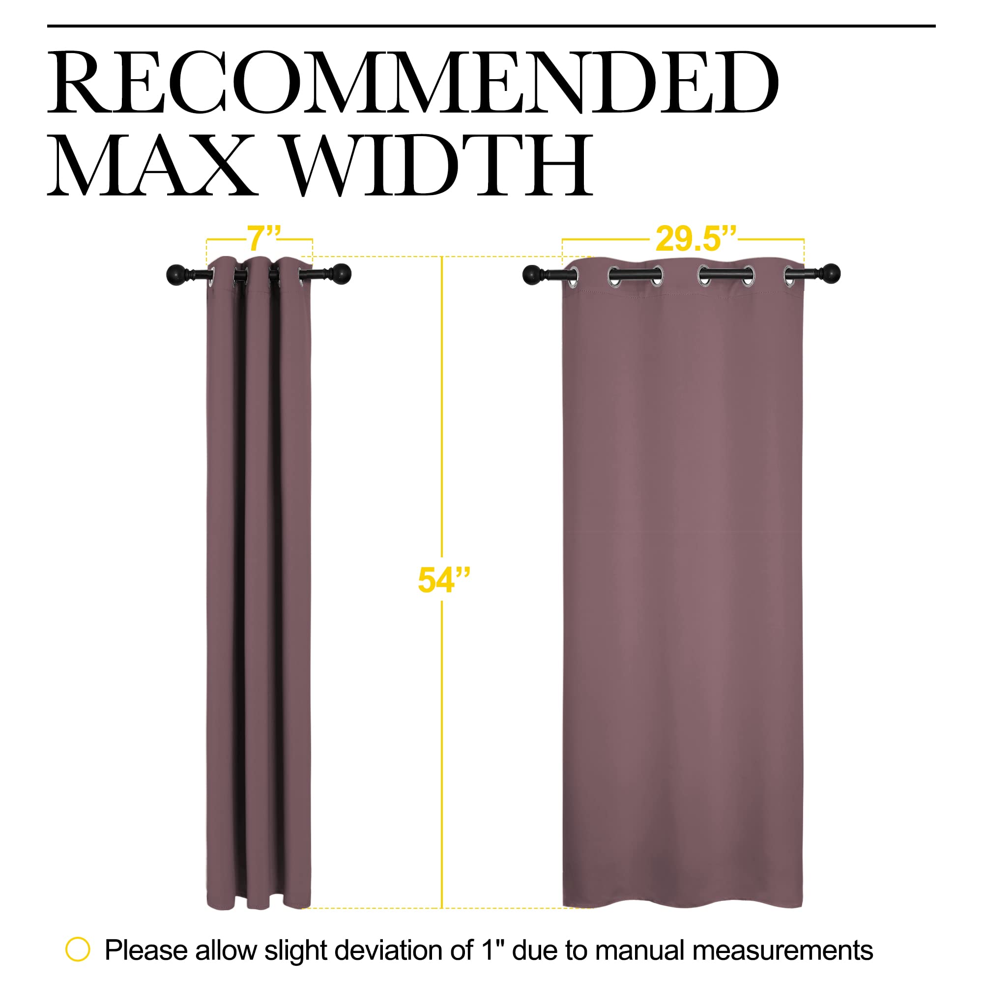 NICETOWN Window Curtain Panels, Dry Rose, 1 Pair, 34 by 54-inch, Thermal Insulated Solid Grommet Blackout Draperies/Drapes for Basement