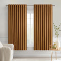 MIULEE Golden Brown Back Tab Blackout Curtains 52x63 Inches Long 2 Panels