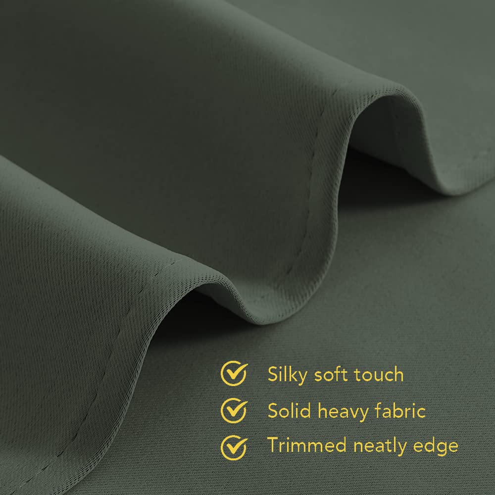NICETOWN Kitchen Blackout Curtains 72 inches 2 Panels Set, Thermal Insulated and Privacy Room Darkening Drape Panels for Boy's Guest Room Door Window (Dark Mallard, W42)