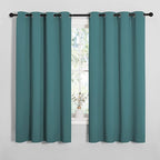 NICETOWN Bedroom Curtain Panels Blackout Draperies, Thermal Insulated Solid Grommet Blackout Curtains/Drapes (Sea Teal, One Pair, 55 by 68-inch)