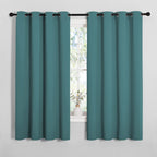 NICETOWN Bedroom Curtain Panels Blackout Draperies, Thermal Insulated Solid Grommet Blackout Curtains/Drapes (Sea Teal, One Pair, 55 by 68-inch)