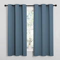 NICETOWN Smoky Blue Blackout Curtains 48 inches Length for Laundry Room, 2 Panels, 42" Wide, Thermal Insulated Decoration Drapes for Short Window