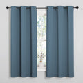 NICETOWN Smoky Blue Blackout Curtains 63 inches Length for Kitchen, 2 Panels, 34" Wide, Thermal Insulated Decoration Drapes for Small Window