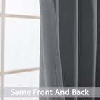 Yakamok Grey Room Darkening Curtains 62x84 inch Gray Grommet-Living Room