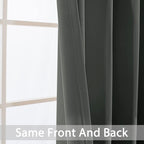 Yakamok Dark Grey Room Darkening Window Curtains 52x36 Inch for Kitchen
