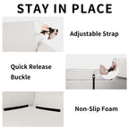 Easy-Going Reversible Chaise Lounge Couch Cover Water Resistant Sofa Cover Sectional L Shaped Sofa Slipcover with Adjustable Straps Furniture Protector for Dogs (115X34 in, Ivory/Ivory)