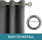 BGment Dark Grey Blackout Curtains for Bedroom 69 Inch Long - 2 Panels