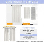 Simplebrand Ava Light Beige Short 36 Inches Light Filtering Curtain 2 Panels Set, Half Window Rod Pocket Privacy Curtain Tiers for Kitchen, Curtains for Bathroom Shades, W40 x L36 Inch, Light Beige