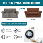 Turquoize 3 Piece Sofa Covers for 2 Cushion Couch Sofa Slipcover Soft Couch Cover for Dogs-Washable Sofa Furniture Covers with 2 Individual Cushion Covers (2 Cushion Sofa, Caramel)