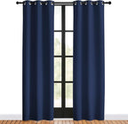 NICETOWN Navy Blackout Curtains for Living Room, 2 Panels, W34 x L80, Window Treatment Energy Saving Thermal Insulated Room Darkening Solid Grommet Panels for Bedroom