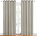 NICETOWN Room Darkening Draperies Window Curtain Panels, Natural, 2 Panels, W60 x L84 -inch, Thermal Insulated Grommet Room Darkening Curtains for Bedroom