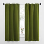NICETOWN Bedroom Curtains Draperies with Rod Pocket, Nursery Essential Thermal Insulated Blackout Curtain Panels for Small Window (Olive Green, 1 Pair, 34 x 63)