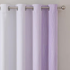 Estelar Textiler Lilac and Greyish White Blackout Curtains 45 Inch Length, Light Blocking Gradient Drapes for Kitchen, Thermal Insulated Grommet Ombre Curtains for Bathroom,52Wx45L,2 Panels