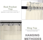 OWENIE Cream Sheer Curtains 120 Inches Long 2 Panels Set, Airy Lightweight Sheer Cream Curtains for Living Room Bedroom, Farmhouse Voile Filmy Rod Pocket Curtains Drapes, 2 Pcs, 59" Wx120 L Inch