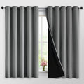 Yakamok Grey Blackout Curtains 63 Inches Long for Bedroom 62" Wide 2 Pcs
