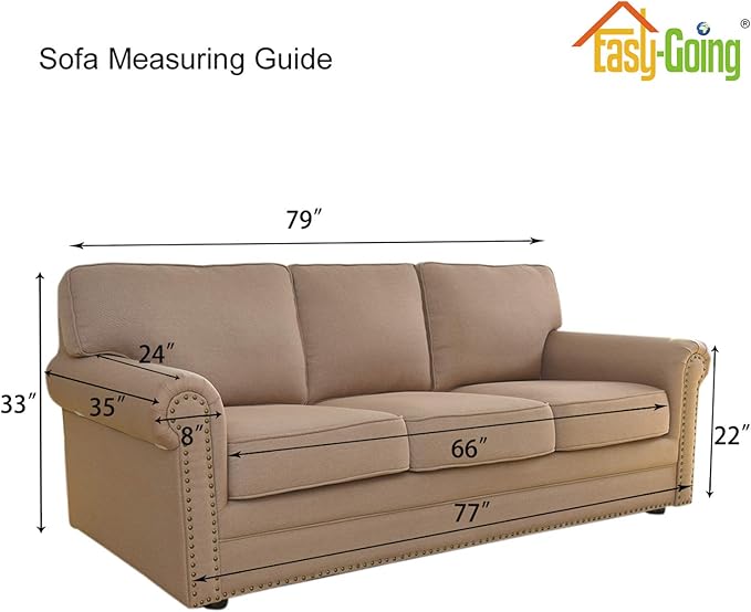 Easy-Going Stretch Sofa Slipcover 1-Piece Sofa Cover Furniture Protector Couch Soft with Elastic Bottom for Kids, Polyester Spandex Jacquard Fabric Small Checks (Sofa, Peacock Blue)
