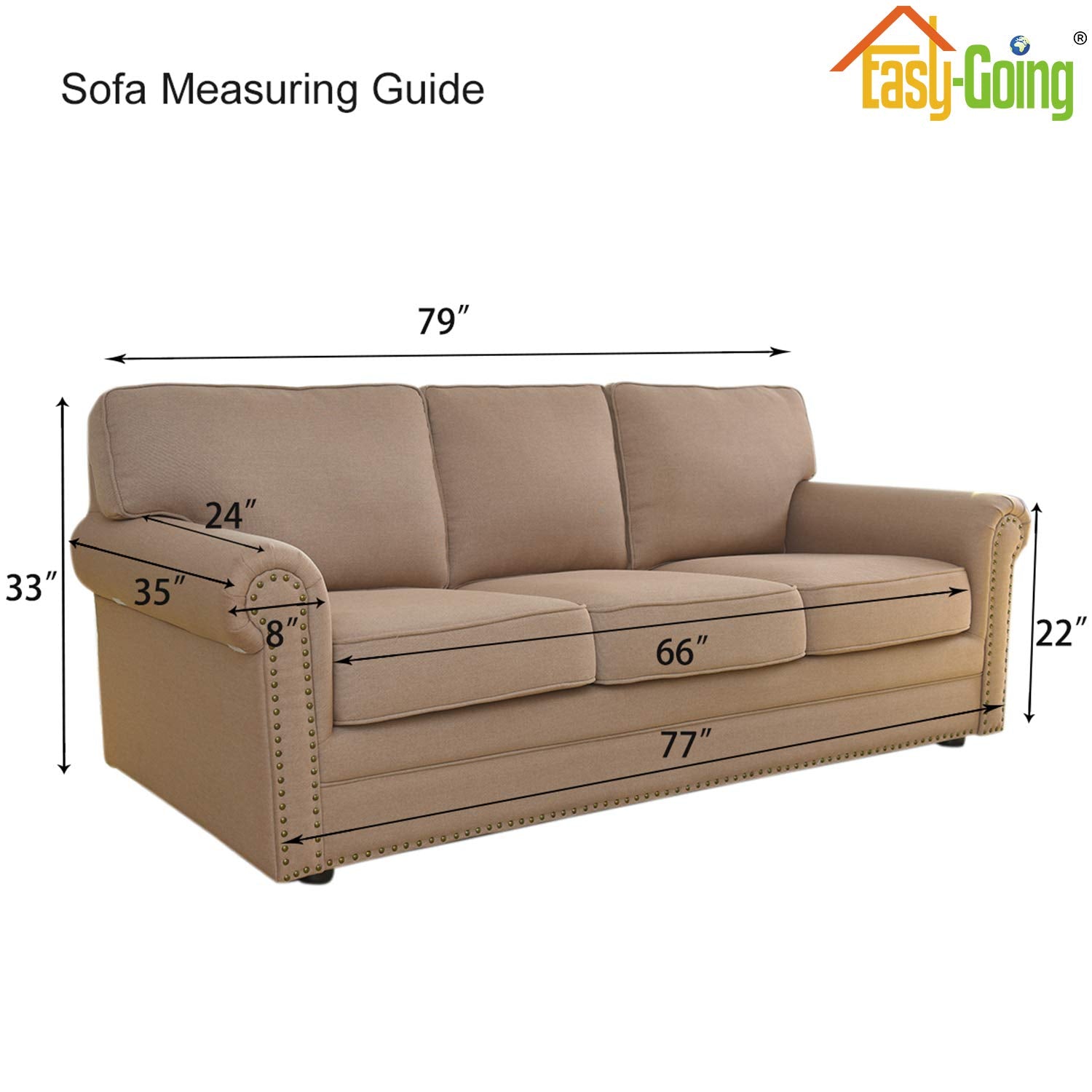 Easy-Going Stretch Couch Covers for Sofa Washable Large Natural