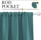 NICETOWN Blackout Curtains for Bedroom, Window Curtain Panels, Thermal Insulated Solid Rod Pocket Blackout Draperies/Drapes (Sea Teal, One Pair, 70 by 63-inch)