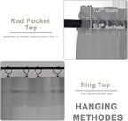 OWENIE Sheer Curtains 90 Inch Length, Elegant Grey Sheer Curtains for Bedroom, Window Voile Sheer Curtain Panels/Drapes/Treatment for Living Room, 2Pcs, Each 42" W x 90" L Inch