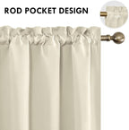 DWCN Blackout Curtains for Bedroom – Rod Pocket Thermal Insulated Noise Reducing Noise Reducing Drapes for Living Room, W 42 x L 54 Inch, 2 Panels, Light Beige