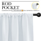 NICETOWN Greyish White Bedroom Curtain Panels - Multi-Function Noise Reducing Performance Window Treatment Thermal Insulated Rod Pocket Room Darkening Drapes for Nursery (2 Panels, 52 by 84)