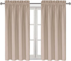 DWCN Blackout Curtains for Living Room Thermal Insulated, Energy Saving & Noise Reducing Bedroom Curtains, Camel, W 38x L 54 Inch, Set of 2 Rod Pocket Curtain Panels