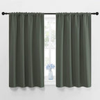 NICETOWN Bedroom Curtains Blackout Draperies - All Season Thermal Insulated Solid Rod Pocket Top Blackout Curtains/Drapes for Kid's Room (Dark Mallard, 1 Pair, 42 x 45 Inch)
