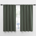 NICETOWN Bedroom Curtains Blackout Draperies - All Season Thermal Insulated Solid Rod Pocket Top Blackout Curtains/Drapes for Kid's Room (Dark Mallard, 1 Pair, 42 x 45 Inch)