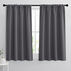 RYB HOME 54 inch Blackout Curtains for Living Room, Rod Pocket Thermal Insulated Small Window Drapes Room Darkening Shades for Bedroom Studio Dorm, W 42 x L 54 inch, Set of 2 Panels, Grey