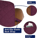 PureFit Reversible Quilted Sofa Cover, Water Resistant Slipcover Furniture Protector, Washable Couch Cover with Non Slip and Elastic Straps for Kids, Dogs, Pets (Oversized Recliner, Wine/Beige)