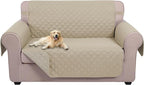 U-NICE HOME Loveseat Sofa Cover Reversible Couch Cover for Dogs with Elastic Straps Water Resistant Furniture Protector for Pets for 2 Cushion Couch (Loveseat, Sand/Beige)