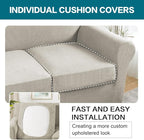 Turquoize 4 Piece Sofa Covers for 3 Cushion Couch Sofa Slipcover Soft Couch Cover for Dogs-Washable Sofa Furniture Covers with 3 Individual Large Cushion Covers (XL Sofa, Island Fossi)