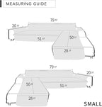 Easy-Going Sectional Couch Covers for Dogs L Shape Sofa Cover Reversible Sofa Slipcover Chaise Lounge Cover Furniture Protector Cover for Pets Dog Cat (Small, Dark Gray/Dark Gray)