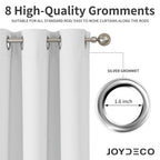 Joydeco Blackout Curtains 108 Inch Length 2 Panels Set, Thermal Insulated Long Curtains& Drapes 2 Burg, Room Darkening Grommet Drapes for Bedroom Living Room Window(Greyish White, W52 x L108 Inch)