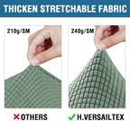 H.VERSAILTEX 3 Piece Stretch Sofa Covers for 2 Cushion Sofa Couch Covers for Living Room Sofa Slipcovers (Base Cover Plus 2 Seat Cushion Covers) Thicker Jacquard Fabric(Large Sofa, Loden Frost)