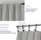 Simplebrand Silver Grey Blackout Curtains for Bedroom 96 Inches Long 2 Panels, Solid Thermal Insulated, Energy Saving Living Room Window Treatment Curtains Blackout Drapes, W50 x L96 Inch, Silver Grey