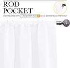 NICETOWN White Curtains for Bedroom, Short Curtains & Draperies for Small Window, Home Decoration Draperies (34 in x 63 in (W x L), 2 PCs)