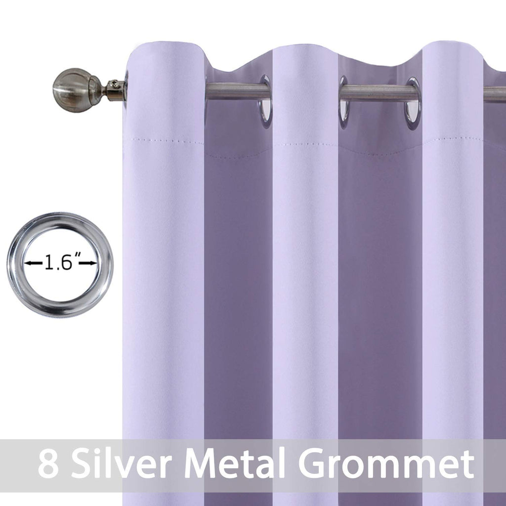 Yakamok Lilac Blue Room Darkening Window Curtains 52x36 Inch for Kitchen